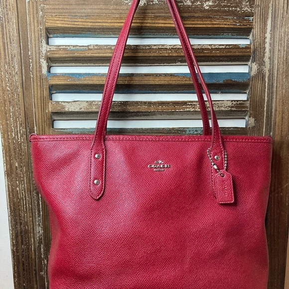 COACH MINI CITY ZIP TOTE PURSE F22967 Red - Picture 4 of 10